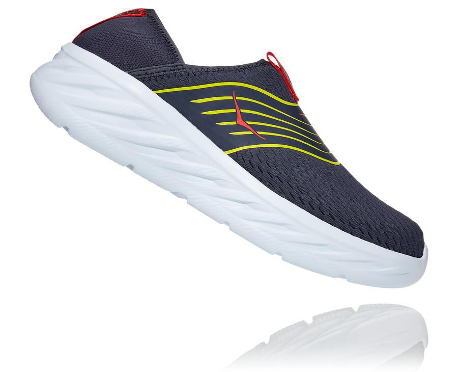 Hoka Australia One One ORA Recovery - Mens Sandals Navy/White - GUNCO-5368